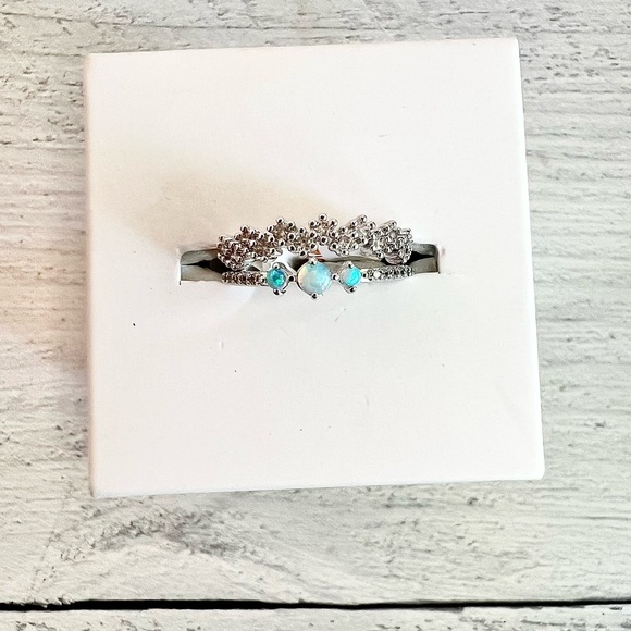 bomb party Jewelry - Bomb Party October 2024 Elegant Silver and Blue Gemstone Ring